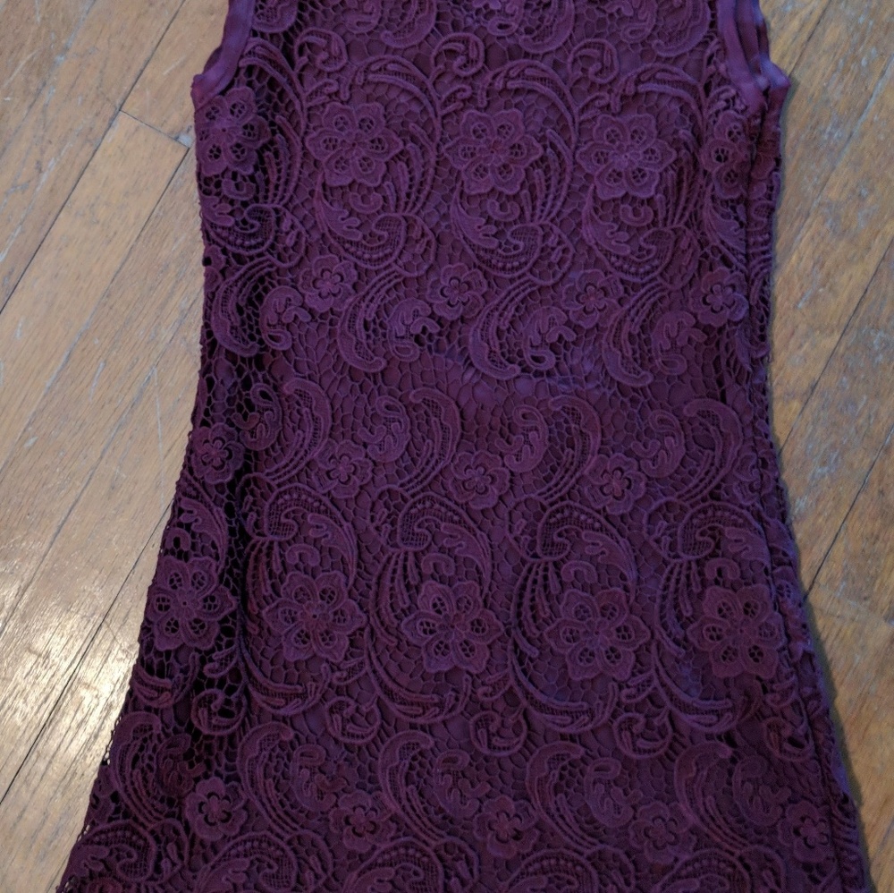 Burgundy lace dress